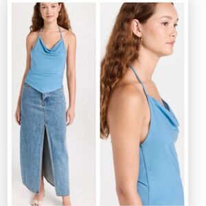 Reformation Henrietta Knit Top in Capri  XL NWT